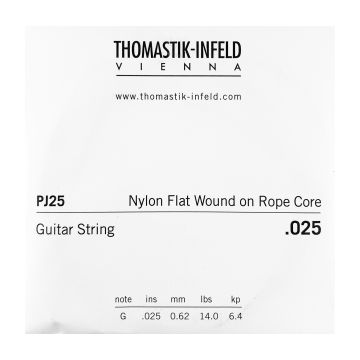 Preview van Thomastik PJ25 Single .025 Nylon Flat Wound on Rope Core